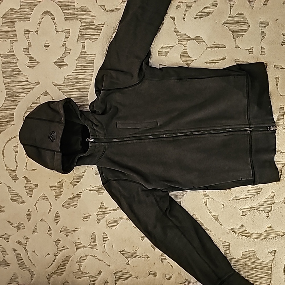 Mens LuLu Lemon Heavy full zip up hooded sweatshirt.